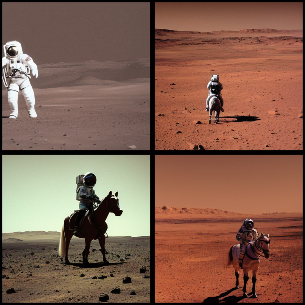 A photo of an astronaut riding a horse on Mars - made byMLX