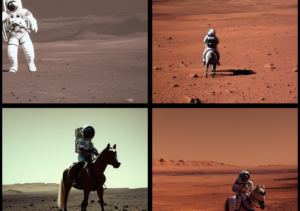 A photo of an astronaut riding a horse on Mars - made by Apple MLX