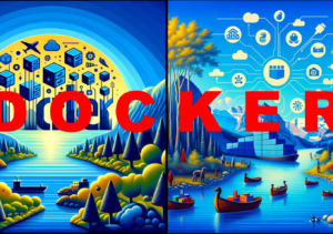 Docker, a technology of containerizations — AI Art generated by DALL-E